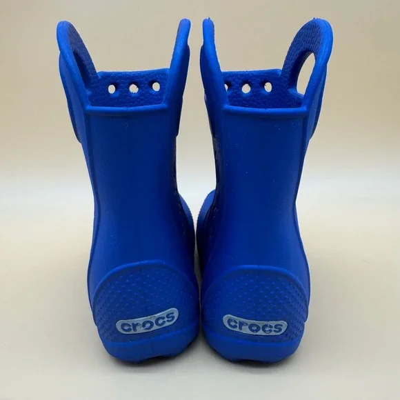 Crocs Kids Unisex Blue Rubber Rain Boots Lightweight Size Kids C7 waterproof - Picture 3 of 9
